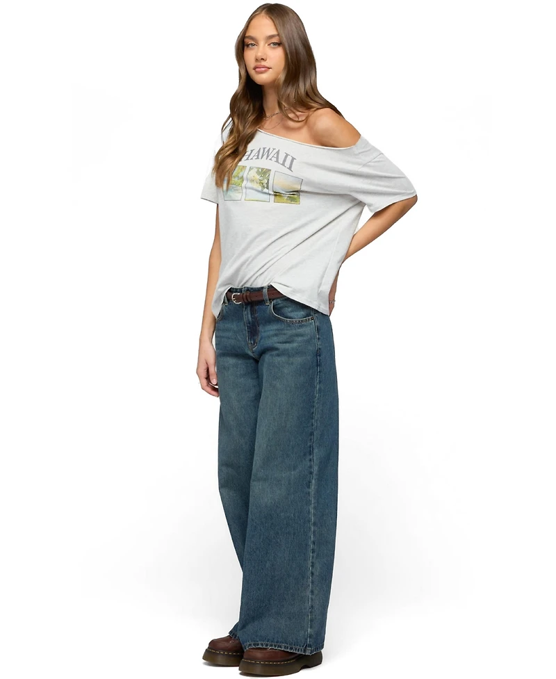 Edikted Women's Hawaiian Babe Off Shoulder T Shirt