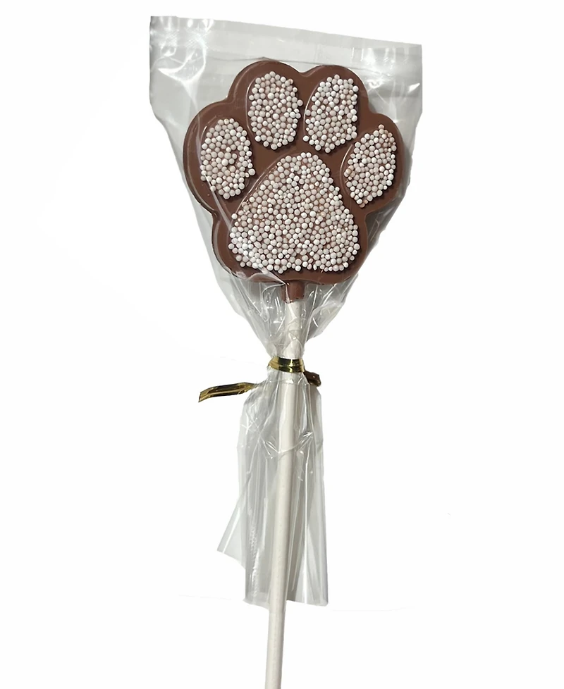 Betsy Ann Chocolates Festive Decorated Chocolate Paw LolliPop, 6 Pack