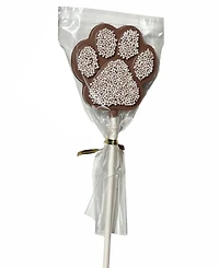 Betsy Ann Chocolates Festive Decorated Chocolate Paw LolliPop, 6 Pack