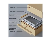 Casainc 30"W x 32"H Led Lighted Medicine Cabinet with Mirror, Anti-Fog Bathroom Mirror Cabinet