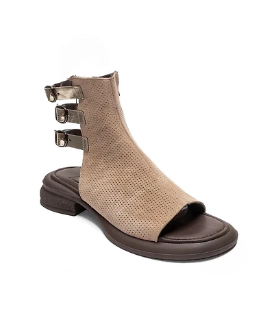 Forever & Always Shoes Women's Carina Leather Side Zip Sandal