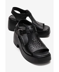 Forever & Always Shoes Women's Romina Leather Platform Sandal