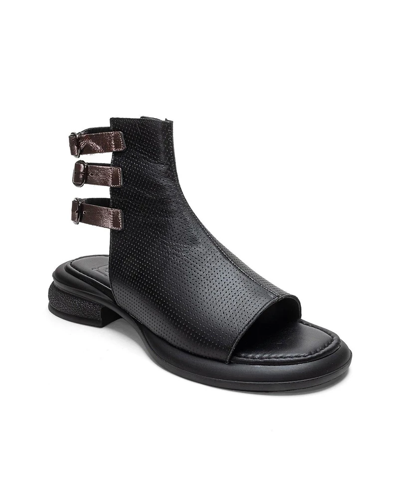 Forever & Always Shoes Women's Carina Leather Side Zip Sandal