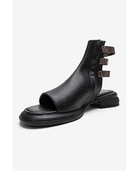 Forever & Always Shoes Women's Carina Leather Side Zip Sandal