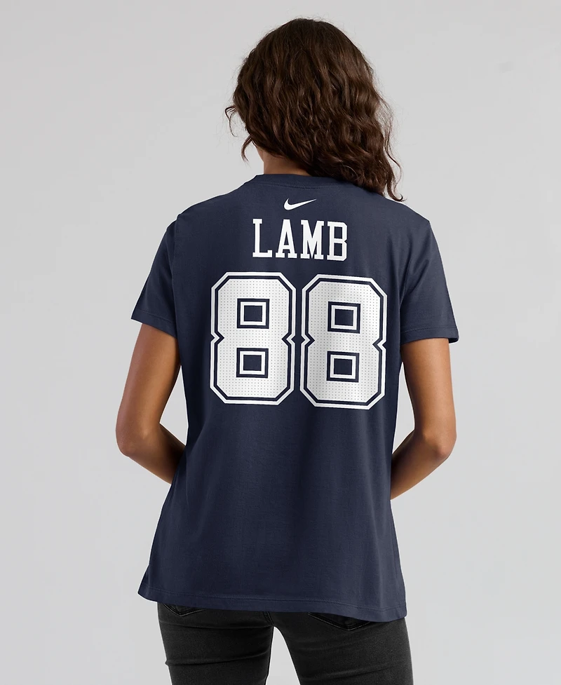 Nike Women's CeeDee Lamb Navy Dallas Cowboys Player Name Number T-Shirt