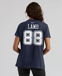Nike Women's CeeDee Lamb Navy Dallas Cowboys Player Name Number T-Shirt