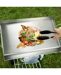 Cozito Stove Top Griddle, Stainless Steel Double Burner Pan with Oil Groove
