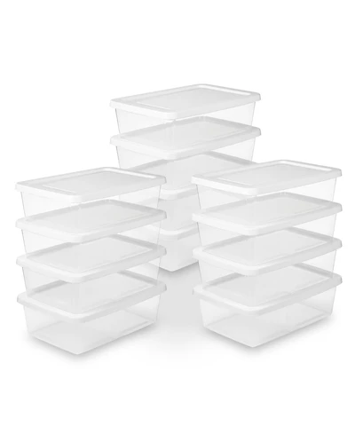 Sterilite 12 Quart Storage Box, Stackable Plastic Container, Home Organizer, 12 Pack