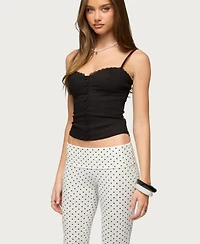 Edikted Women's Helenna Button Front Lace Up Top