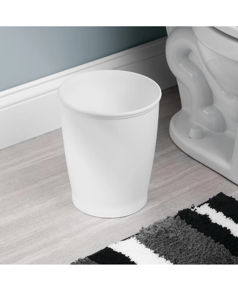 iDesign Small Plastic Round Bathroom Trash Can, 2-Pack