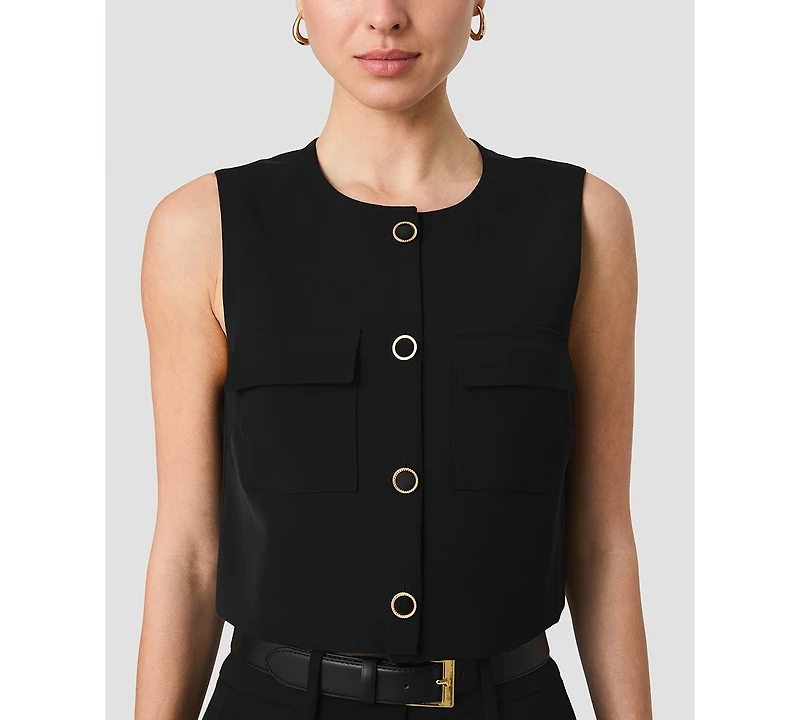 French Connection Women's Harry Suiting Sleeveless Button-Front Top