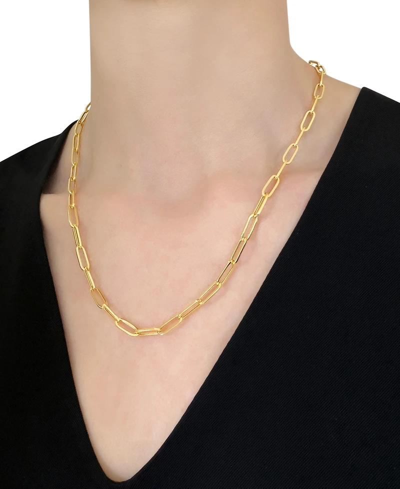 Italian Gold Paperclip Link 20" Chain Necklace in 14k Gold