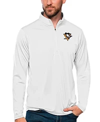 Antigua Men's White Pittsburgh Penguins Tribute Quarter-Zip Pullover Sweatshirt
