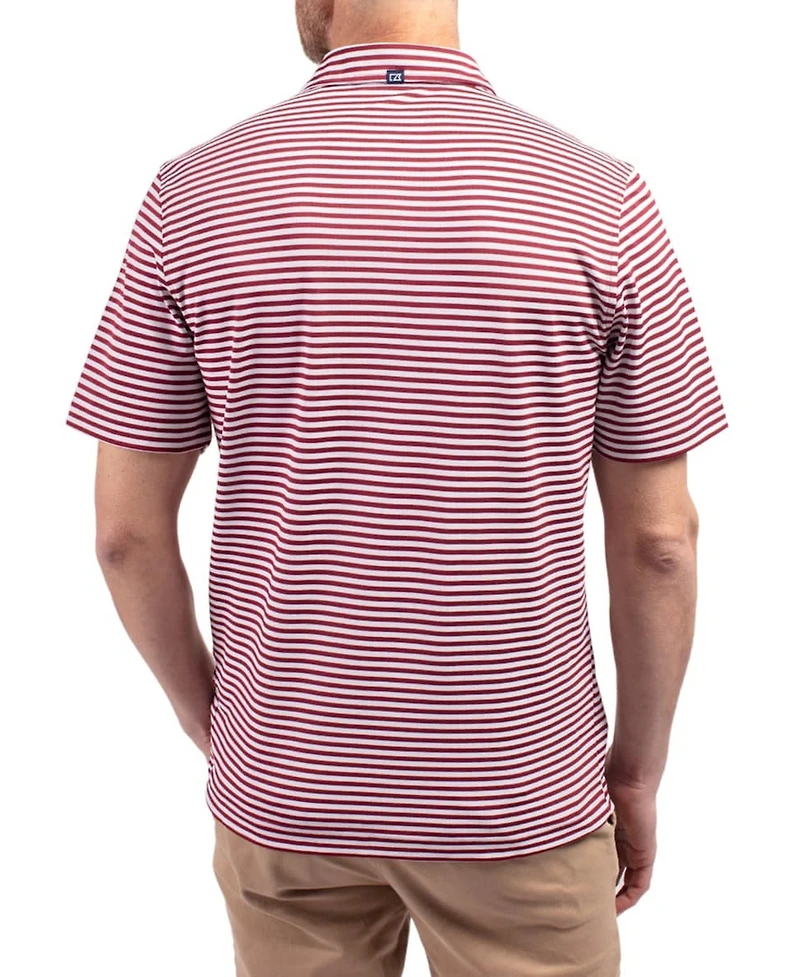 Cutter & Buck Men's Garnet South Carolina Gamecocks Virtue Eco Pique Stripe DryTec Polo Shirt