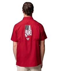 Columbia Men's Crimson Alabama Tide Slack Camp Button-Up Shirt