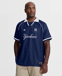 Fanatics Men's Navy New York Yankees Homerun Raglan V-Neck Polo Shirt