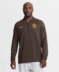 Nike Men's Brown San Diego Padres Authentic Collection Dri-fit Raglan Half-Zip Pullover Sweatshirt
