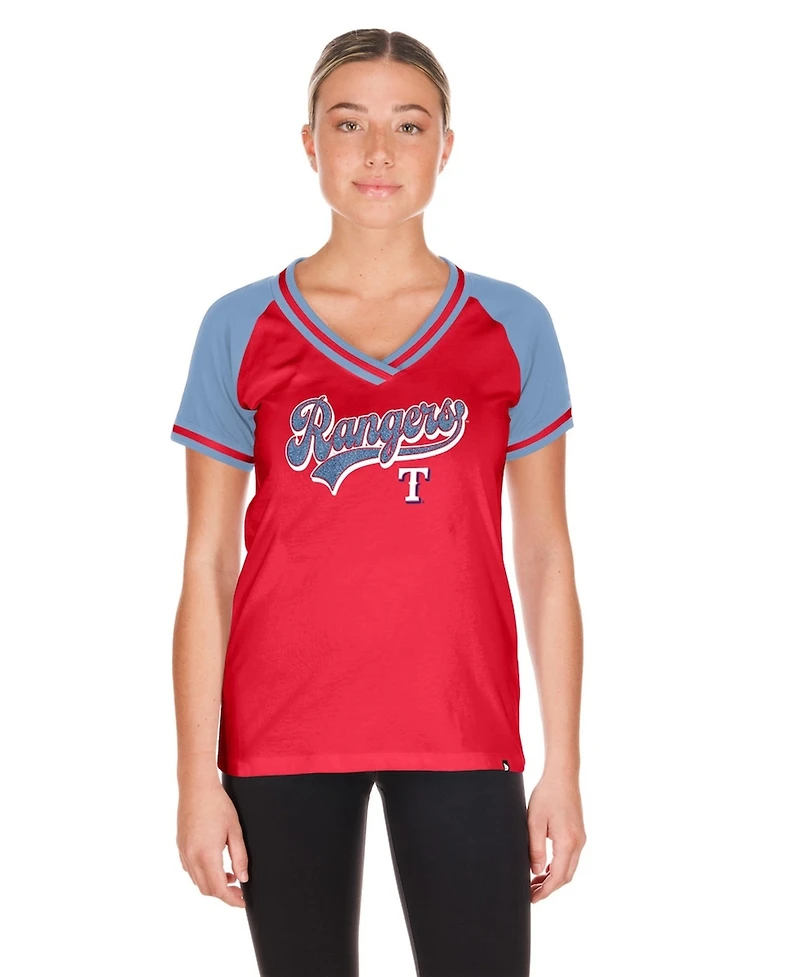 New Era Women's Red Texas Rangers Gameday V-Neck T-Shirt