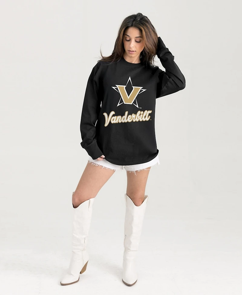 Gameday Couture Women's Black Vanderbilt Commodores Oversized Honor Roll Long Sleeve T-Shirt