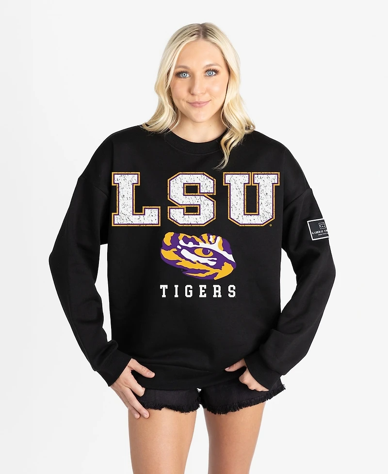 Gameday Couture Women's Black Lsu Tigers Oversized Level Up Label Premium Sweatshirt