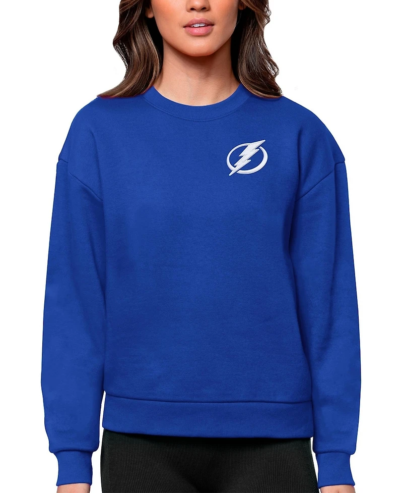 Antigua Women's Royal Tampa Bay Lightning Primary Logo Victory Crewneck Pullover Sweatshirt
