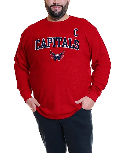 Profile Men's Alexander Ovechkin Red Washington Capitals Big & Tall Name and Number Thermal Pullover Sweatshirt