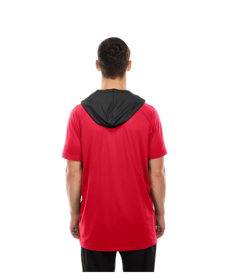 New Era Men's Red Tampa Bay Buccaneers Combine Authentic Hooded Raglan Short-Sleeve T-Shirt