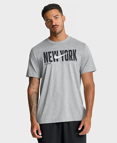 Nike Men's Heather Gray New York Yankees Swoosh Legend Dri-fit T-Shirt