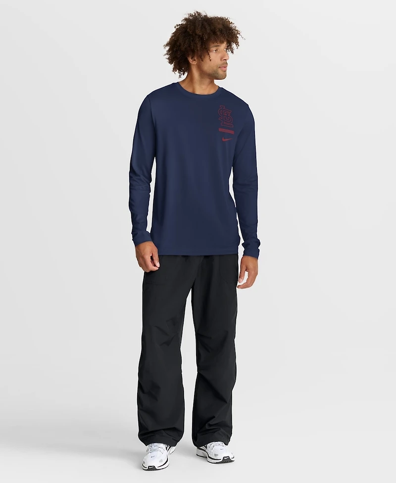 Nike Men's Navy St. Louis Cardinals 2-Hit Legend Dri-fit Long Sleeve T-Shirt