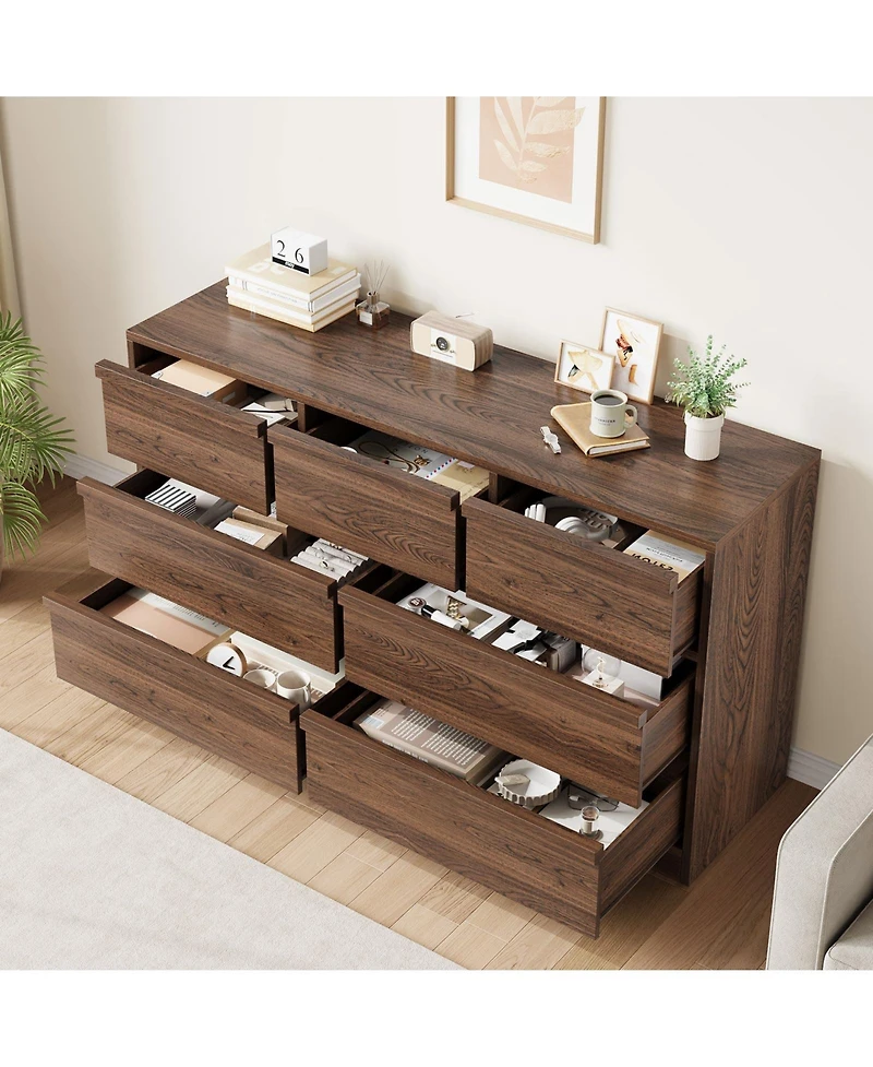 gaomon 7 Drawer Dresser for Bedroom, 54 inch Wide, Chest of Drawers with Large Storage, Wooden Organizer Living Room, Entryway
