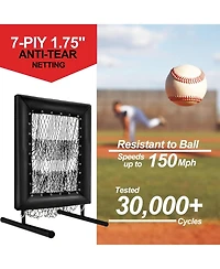 Xo 9-Hole Baseball Pitching Net, Adjustable Strike Zone Trainer with Stakes and Sandbags for Indoor Outdoor Practice