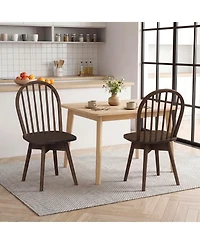 Costway Swivel Dining Chairs Farmhouse Spindle Kitchen with Solid