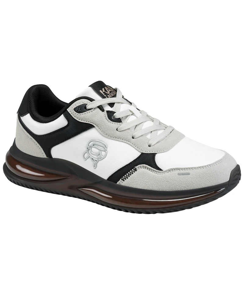 Karl Lagerfeld Men's Nadir Mixed-Media Lace-Up Runner Sneakers