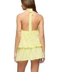 Edikted Womens Kortney Chiffon High Neck Mini Dress