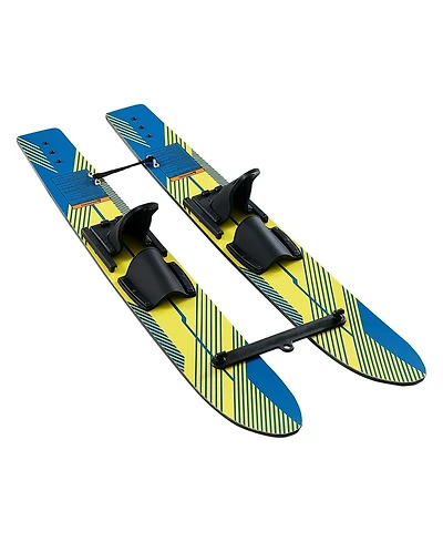 Hikeen Water Skis Kids Water Ski Trainers Adjustable Bindings Double Handle Rope and Removable Stabilizing Bar Training Waterskis