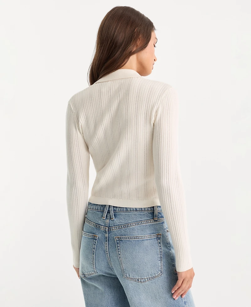 Good American Women's Long-Sleeve Collared Cardigan