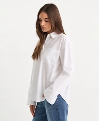 Good American Women's Poplin Oversized Classic Shirt