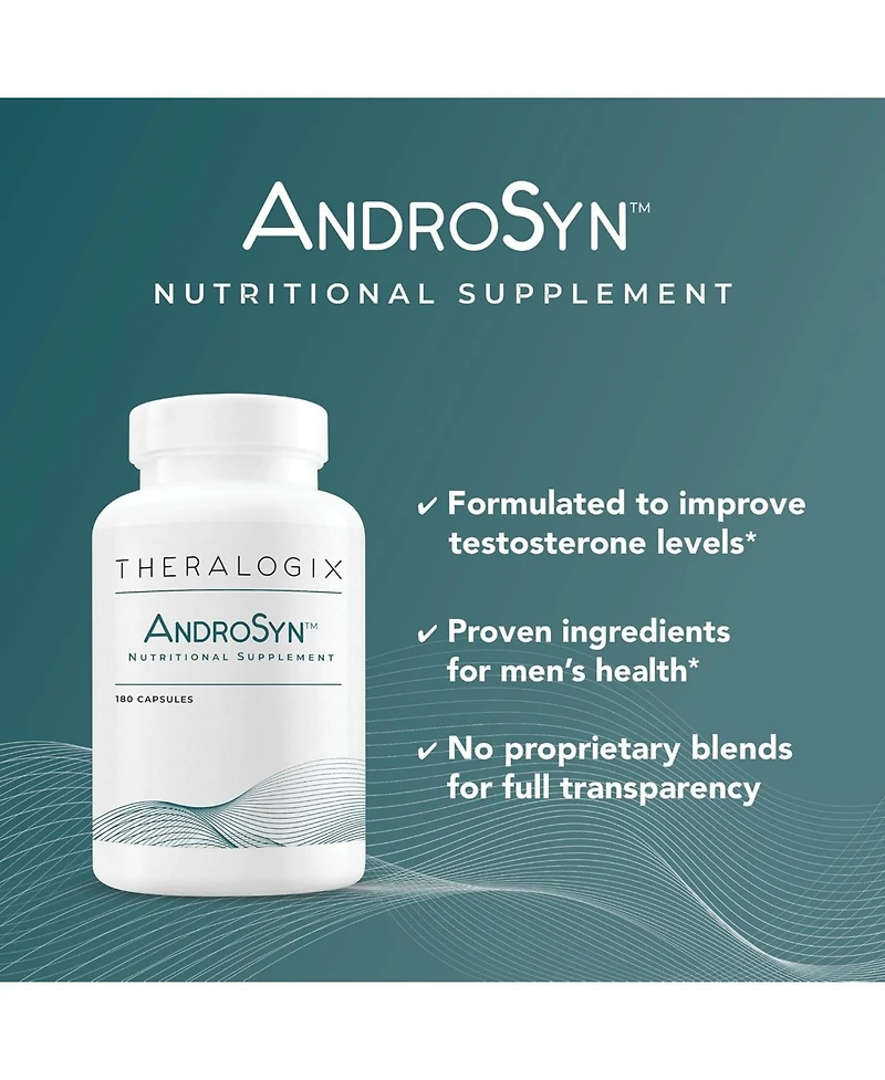 Theralogix AndroSyn, Healthy Testosterone Levels,180 Capsules