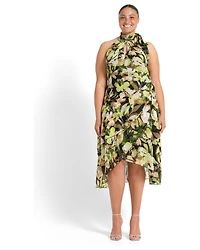 Estelle Women's Chlora Halter Chiffon Cocktail Midi Dress