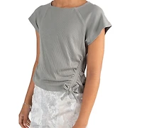 Tween Diva Girls' 7-16 Rib Knit T-Shirt and Printed Twill Pant, 2-Piece Set