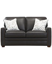 Gaspare 64" Leather Loveseat, Macy's Exclusive