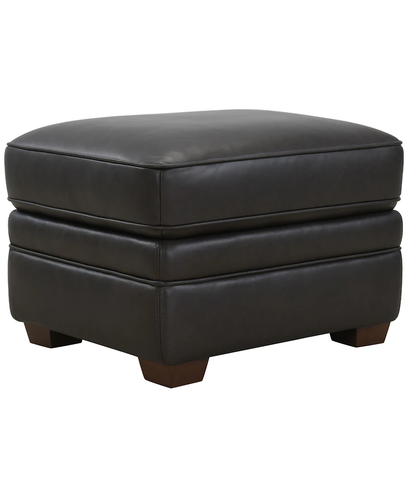 Gaspare 26" Leather Ottoman, Macy's Exclusive