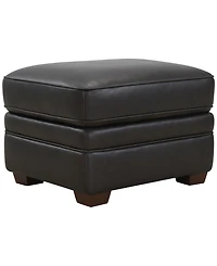 Gaspare 26" Leather Ottoman, Macy's Exclusive