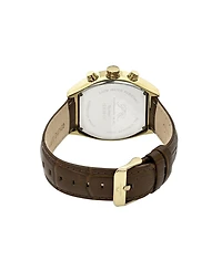 Porsamo Bleu Roman Chronograph Genuine Leather Gold Tone and Men's Watch 1293BROL