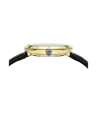 Porsamo Bleu Women's Monroe Genuine Leather Gold Tone and Black Watch 1491DMOL