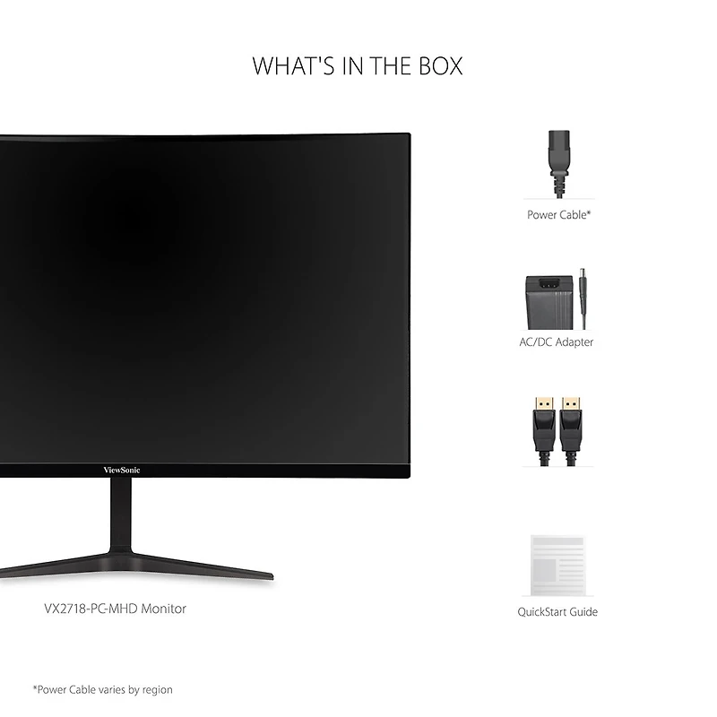 ViewSonic VX2718-pc-mhd 27" 16:9 Full Hd 165Hz Va Led Curved Gaming Monitor, Built-In Speakers