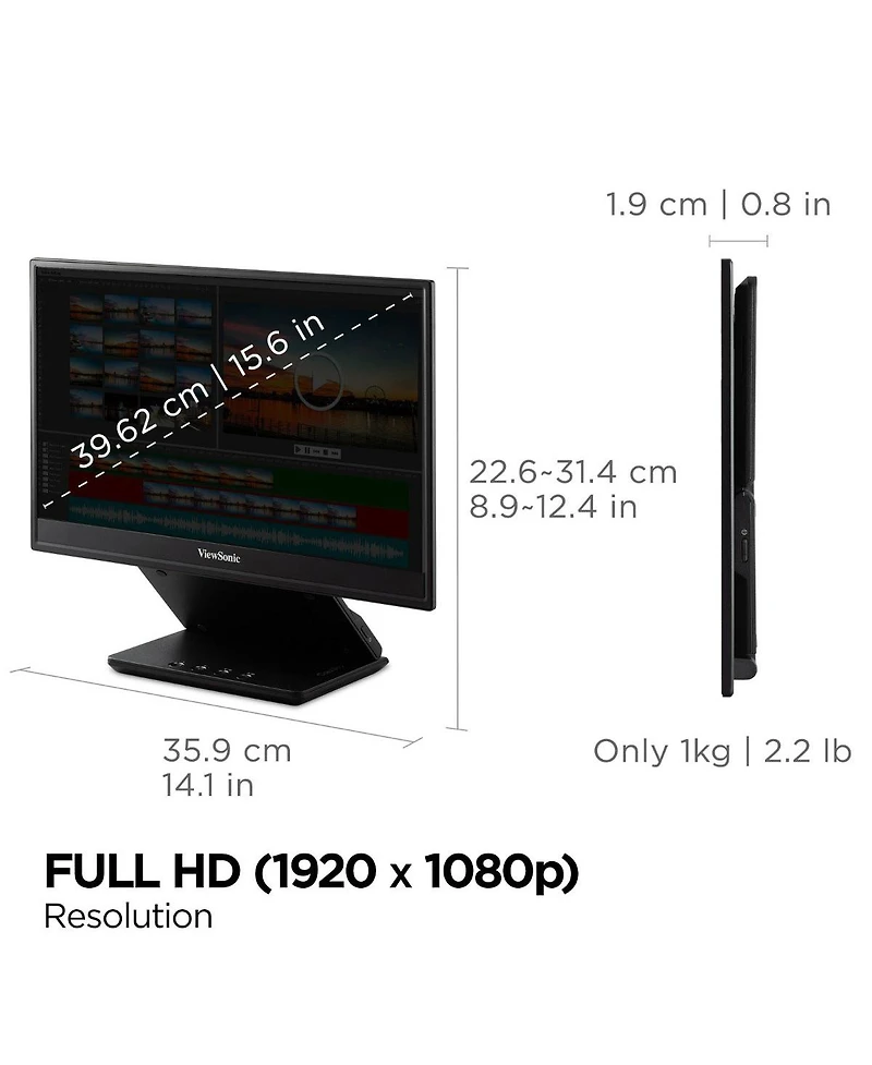ViewSonic VP16-oled 15.6" 16:9 Full Hd Portable Ips Led Monitor