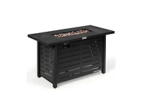 Mondawe 42 Inch 60 000 Btu Rectangular Propane Fire Pit Table with Waterproof Cover