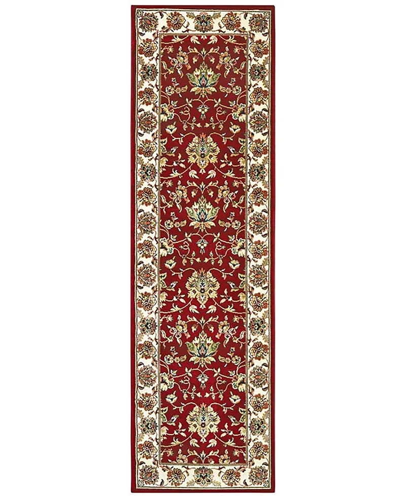 Closeout! Oriental Weavers Kashan 4929R Red/Ivory 2'3" x 7'6" Runner Area Rug