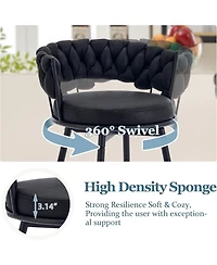 Dyhome 24" Bar Stools Set of 3, 360degree(s) Swivel Modern Counter Height